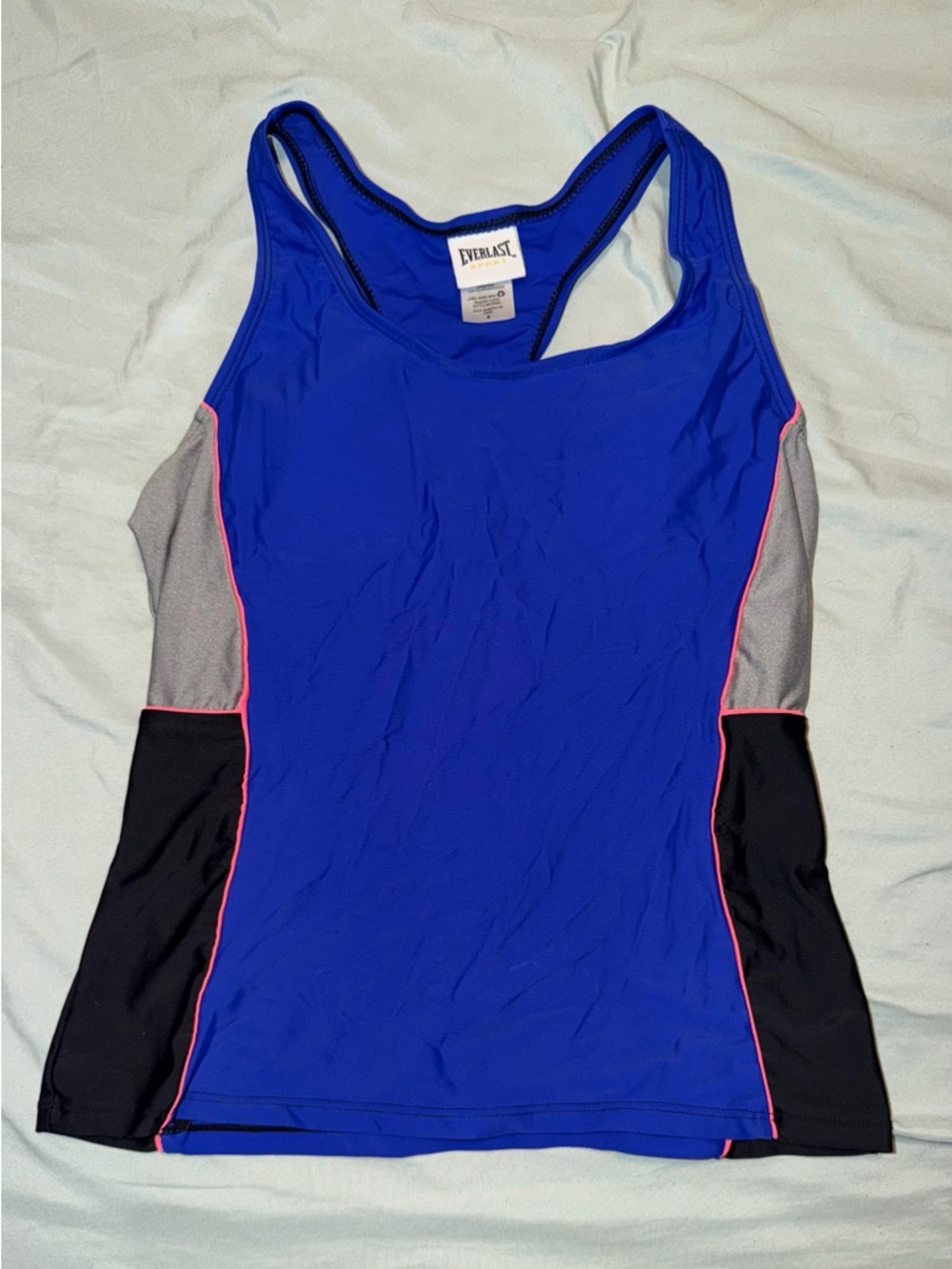 Everlast Royal Blue Racerback Tank with Gray and Black Panels